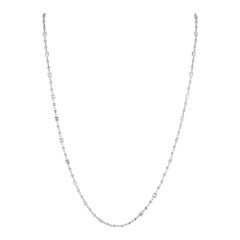 18K White Gold 4.20ct Diamond Round and Asscher Link Necklace ANK-20564