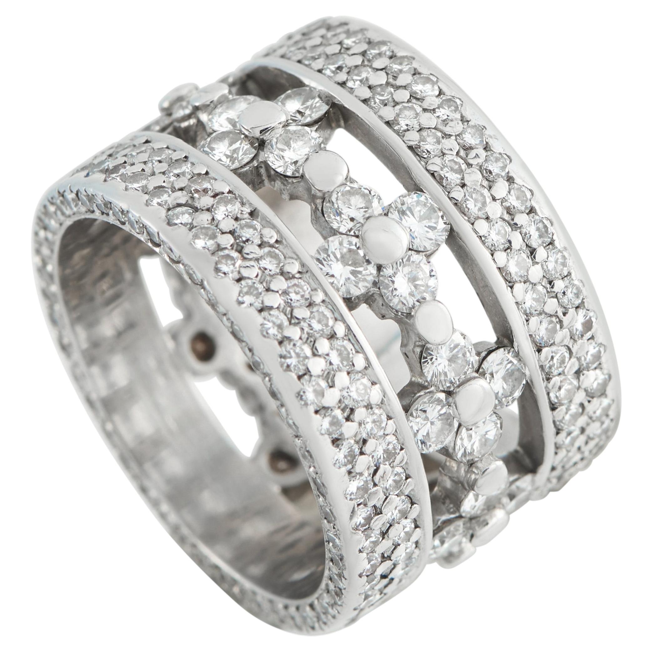 18K White Gold 4.33ct Diamond Eternity Band Ring MF13-051826