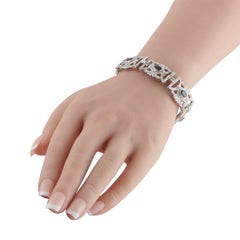 Pulsera de oro blanco de 18 quilates con 4,50 ct de diamantes y zafiros MF03-022626