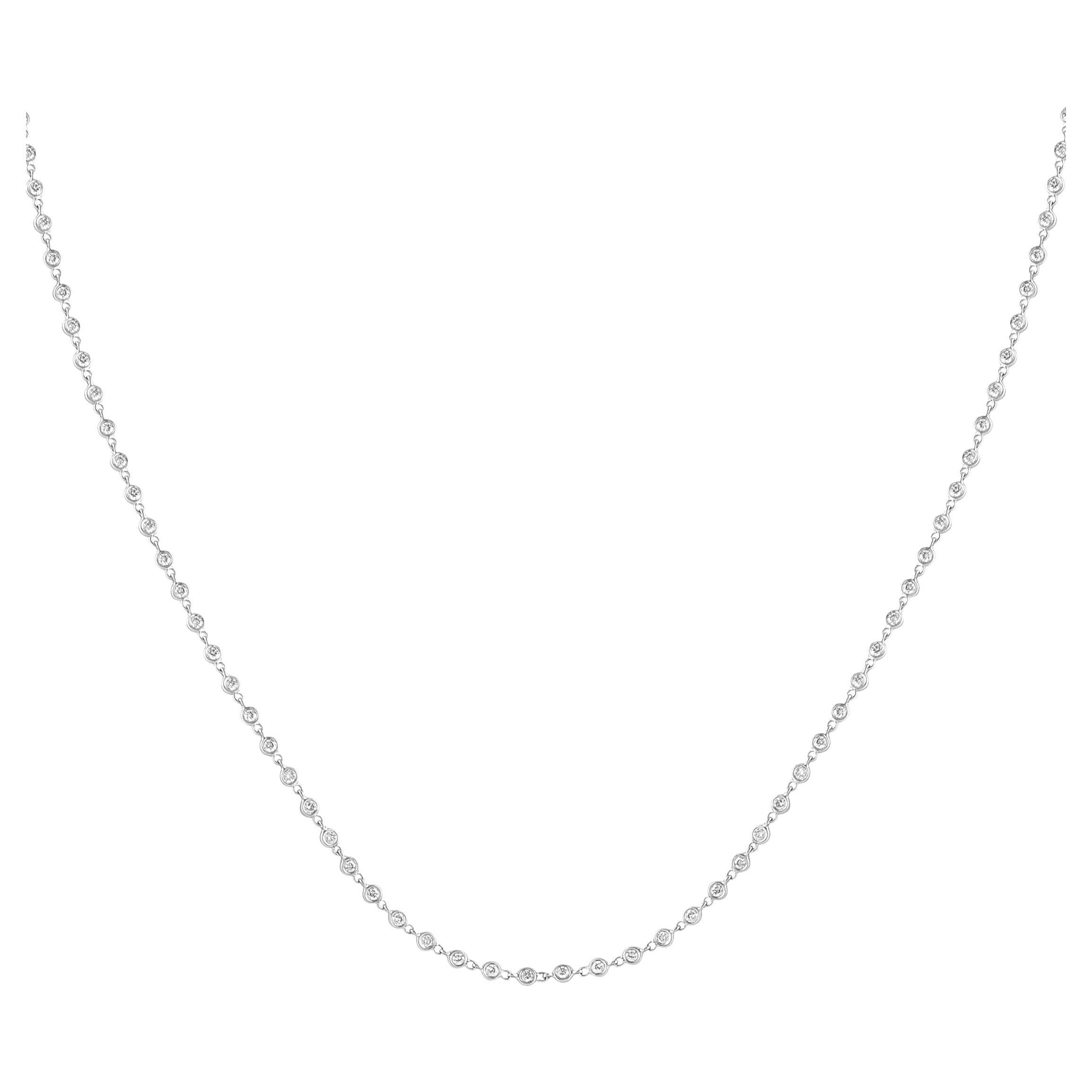 Collana con diamanti in oro bianco 18 carati da 4,50 carati