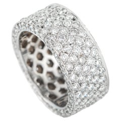 18K White Gold 4.50ct Diamond Pave Wide Band Ring MF22-122325