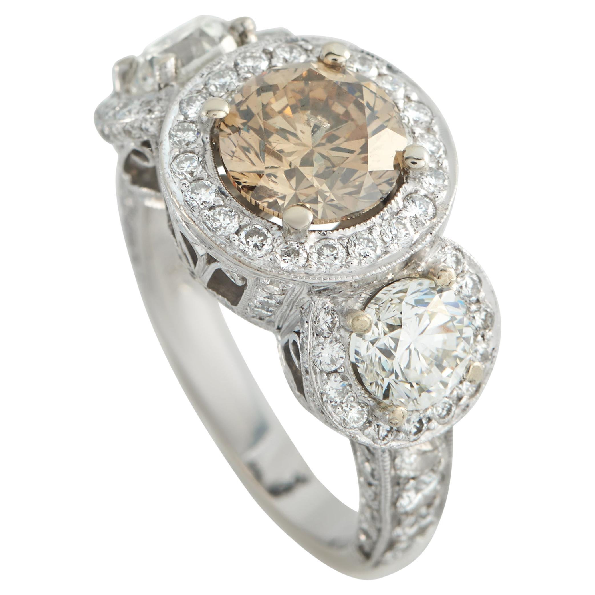 18K White Gold 4.51ct Diamond Ring MF25-020626 For Sale