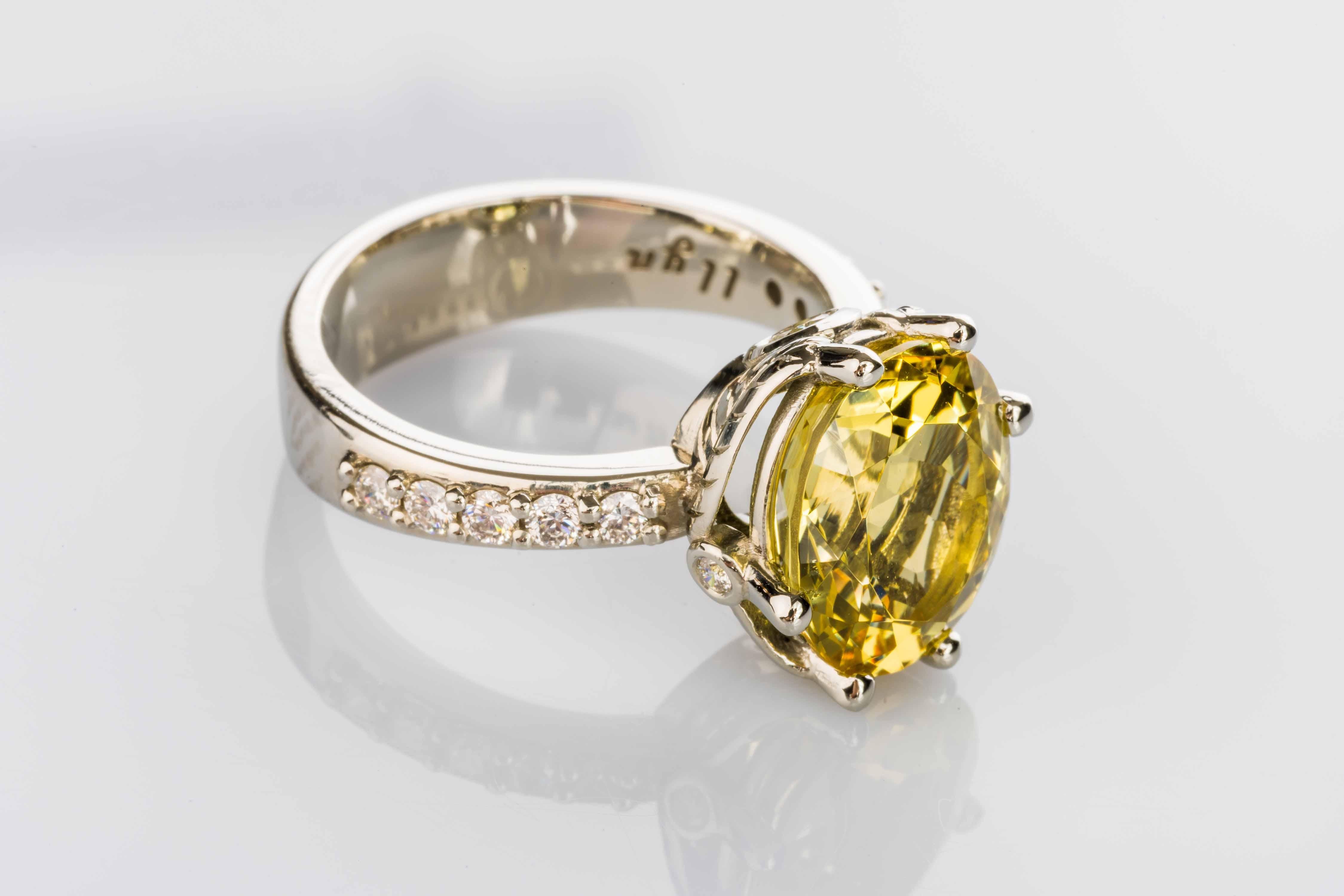 yellow beryl engagement ring