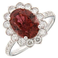 Bague en or blanc 18K 4.72cts Tourmaline Diamant