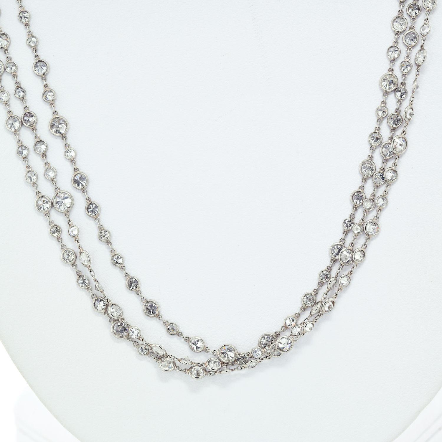 diamond cut necklace white gold