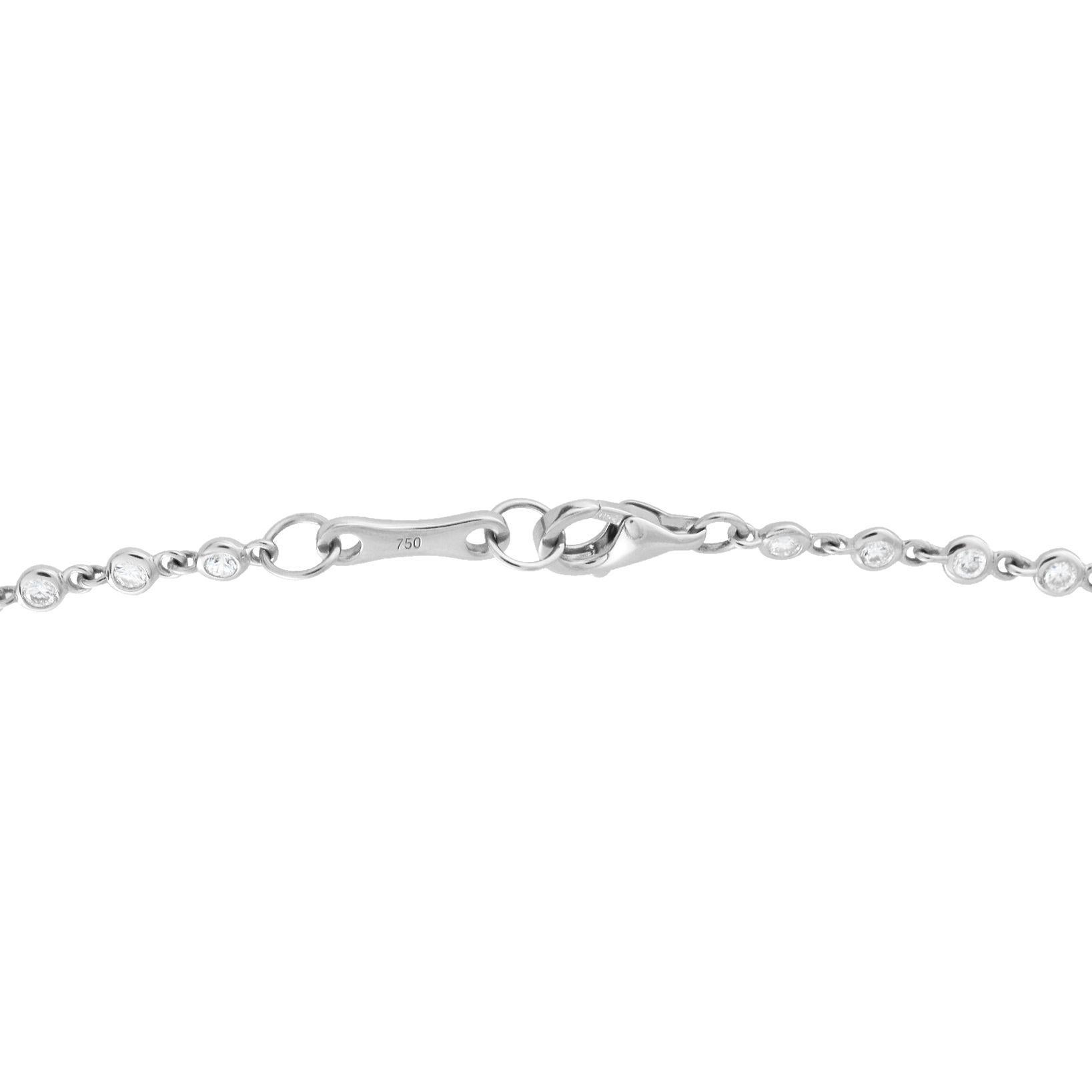 Taglio rotondo Collana Station in oro bianco 18 carati con 4,90 carati di diamanti ANK-19013 in vendita