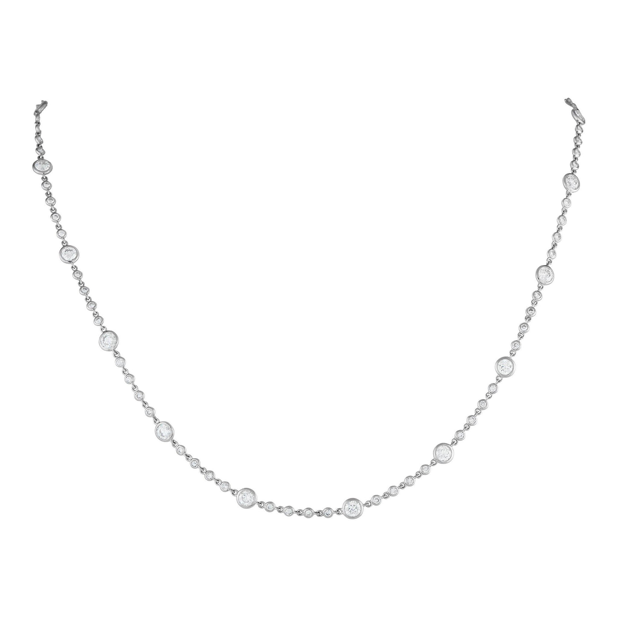 Collar Estación Diamante Oro Blanco 18K 4.90ct ANK-19013
