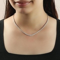 18K White Gold 4.90ct Natural Diamond Halo Necklace, Milestone Birthday Gift Set