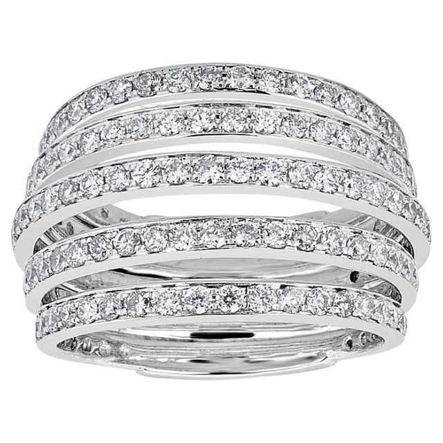 18 Karat White Gold Diamond Pave Ring Pinky Unisex For Sale at 1stDibs ...