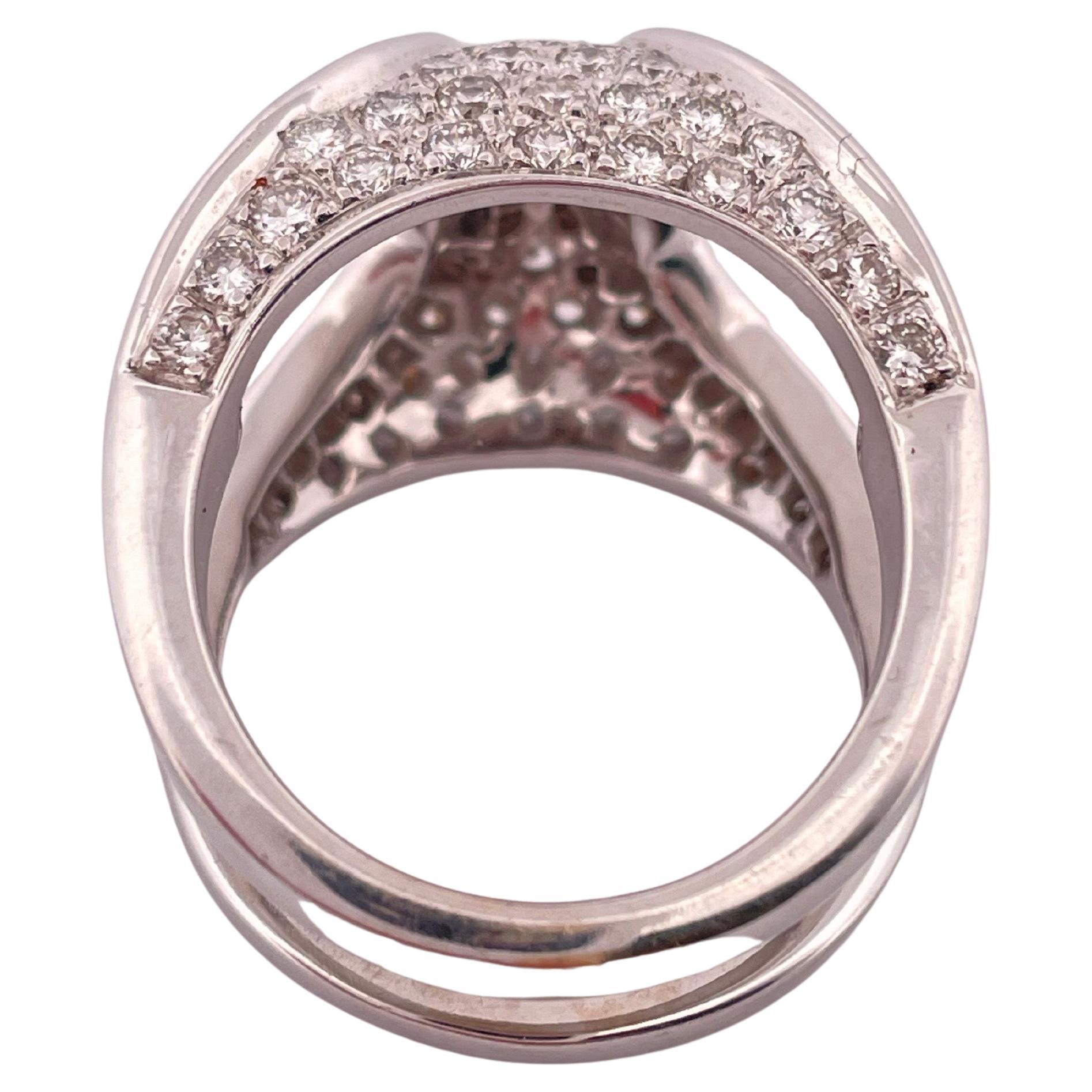 Anillo de Diamantes de Oro Blanco de 18k de 5.00ctw en venta 2