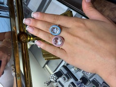 18k White Gold, 5.03 Carat Aquamarine, Diamond Ring, Turqouise Halo