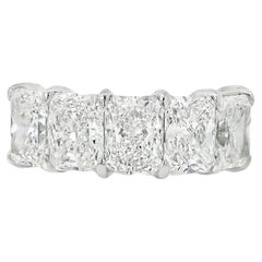 18k White Gold 5.04ctw 5 Stone Diamond Wedding Band