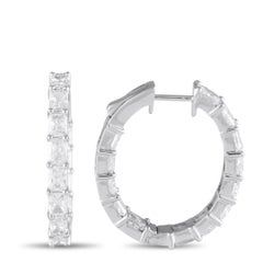 18K Weißgold 5,10ct Diamant Radiant Schliff Innen-Out-Reifen Ohrringe
