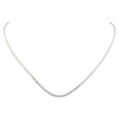 18K White Gold 5.23ct Natural Diamond Line Necklace, Milestone Birthday Gift Set