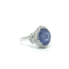 18k White Gold 5.28ctw GIA Color Change Ceylon Sapphire & Diamond Ring