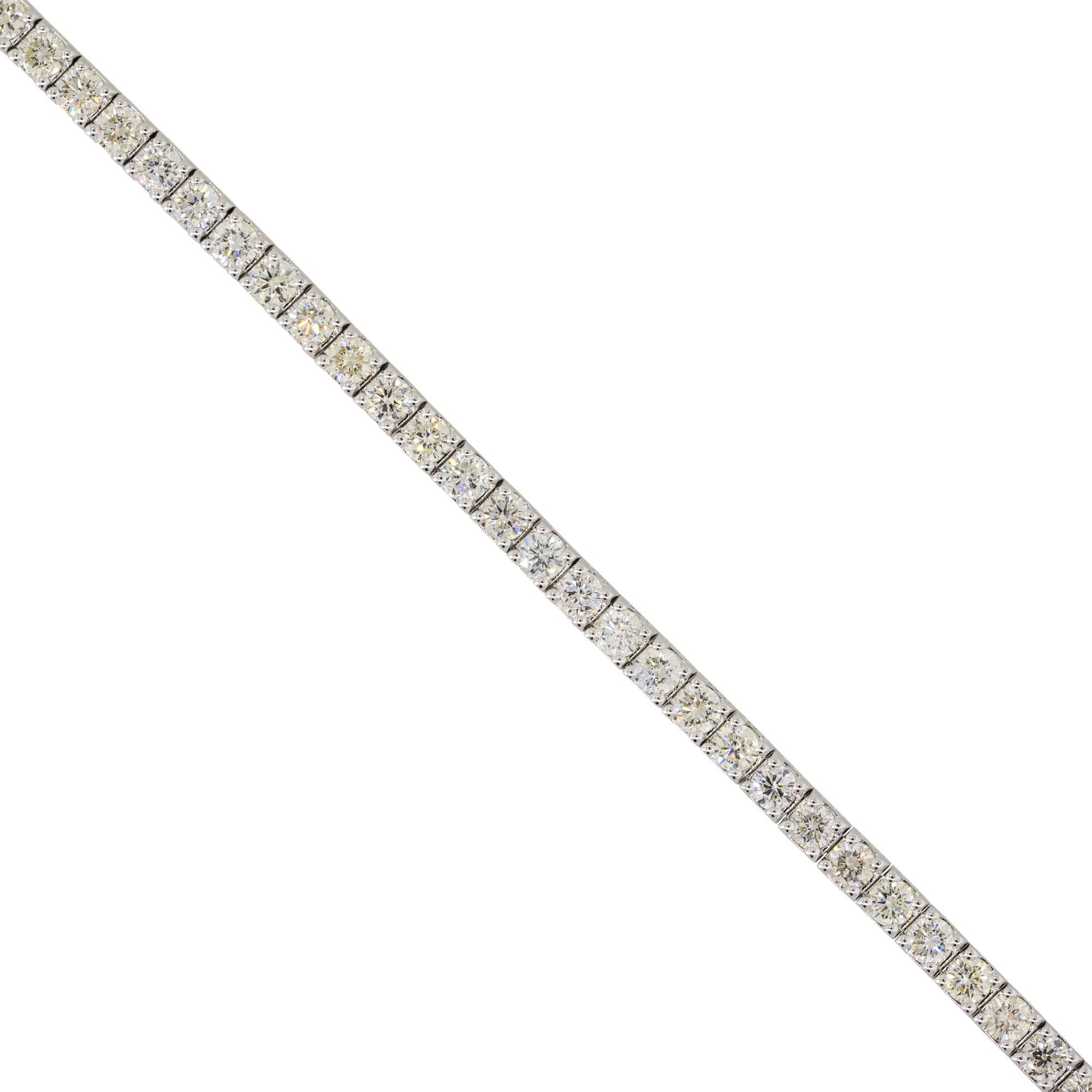 Round Cut 18k White Gold 5.29ctw Round Brilliant Diamond Tennis Bracelet