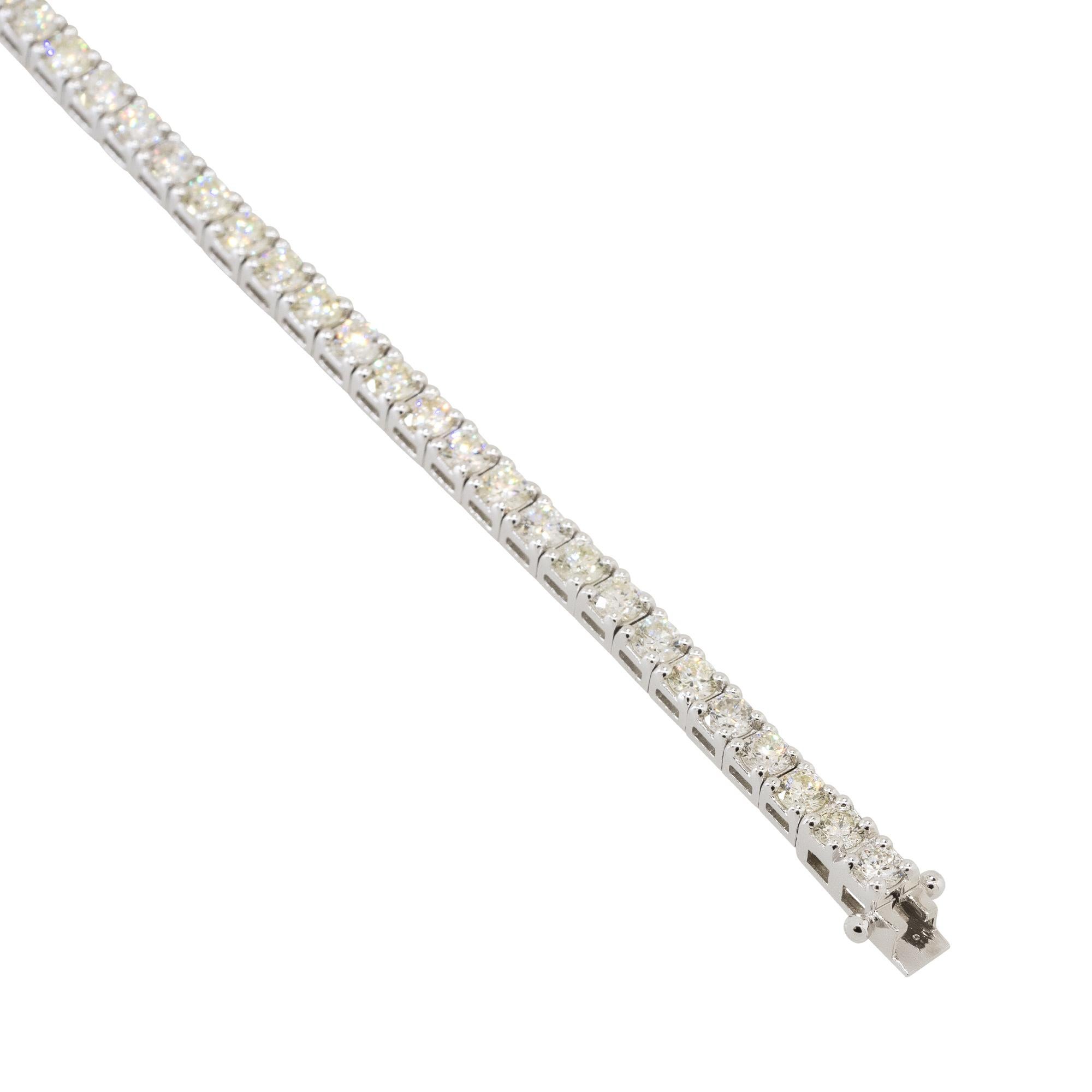  Bracelet tennis en or blanc 18 carats avec diamants ronds et brillants de 5,29 carats Pour femmes 