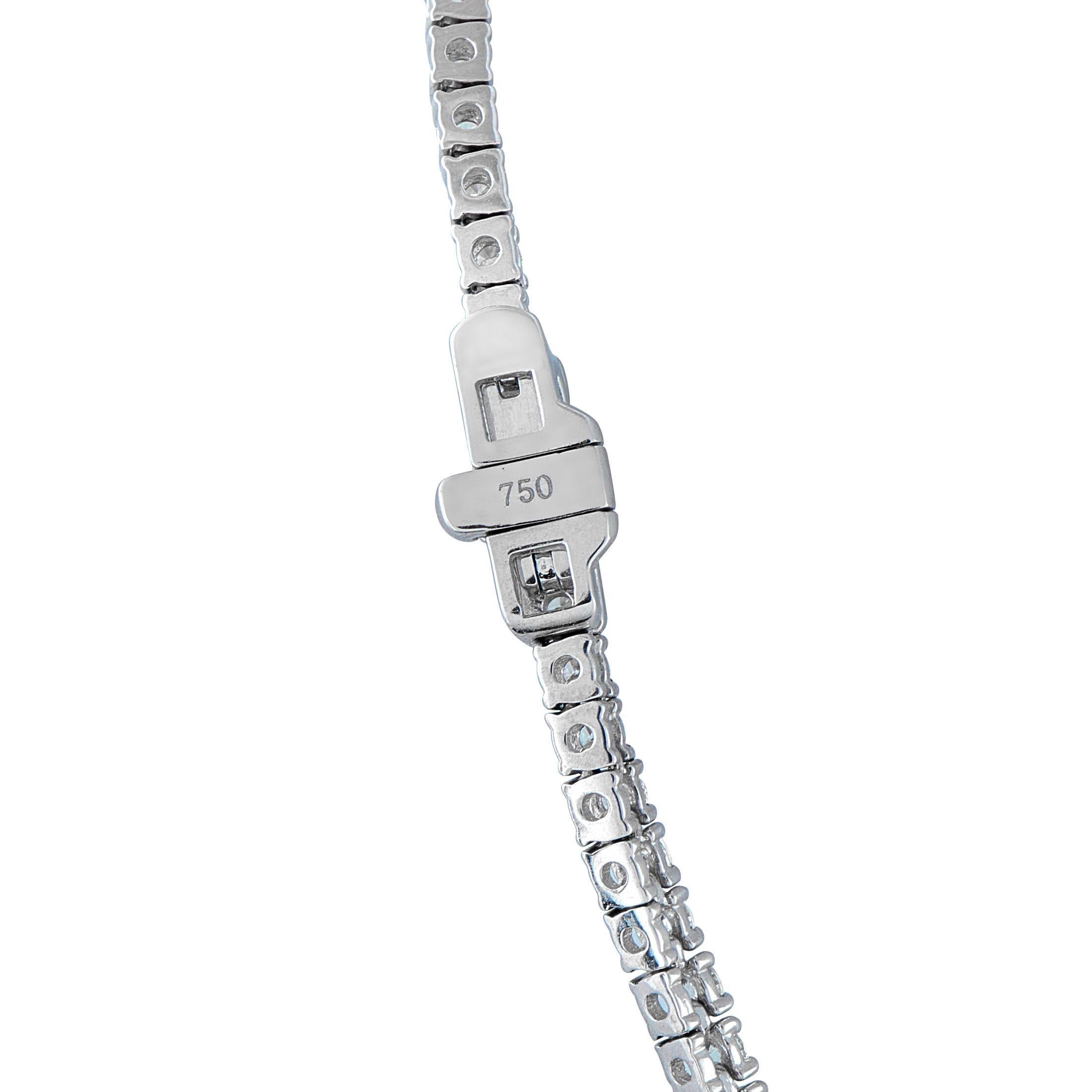Collar Tenis Diamantes Oro Blanco 18K 5.39ct MF09-072225 Corte redondo en venta