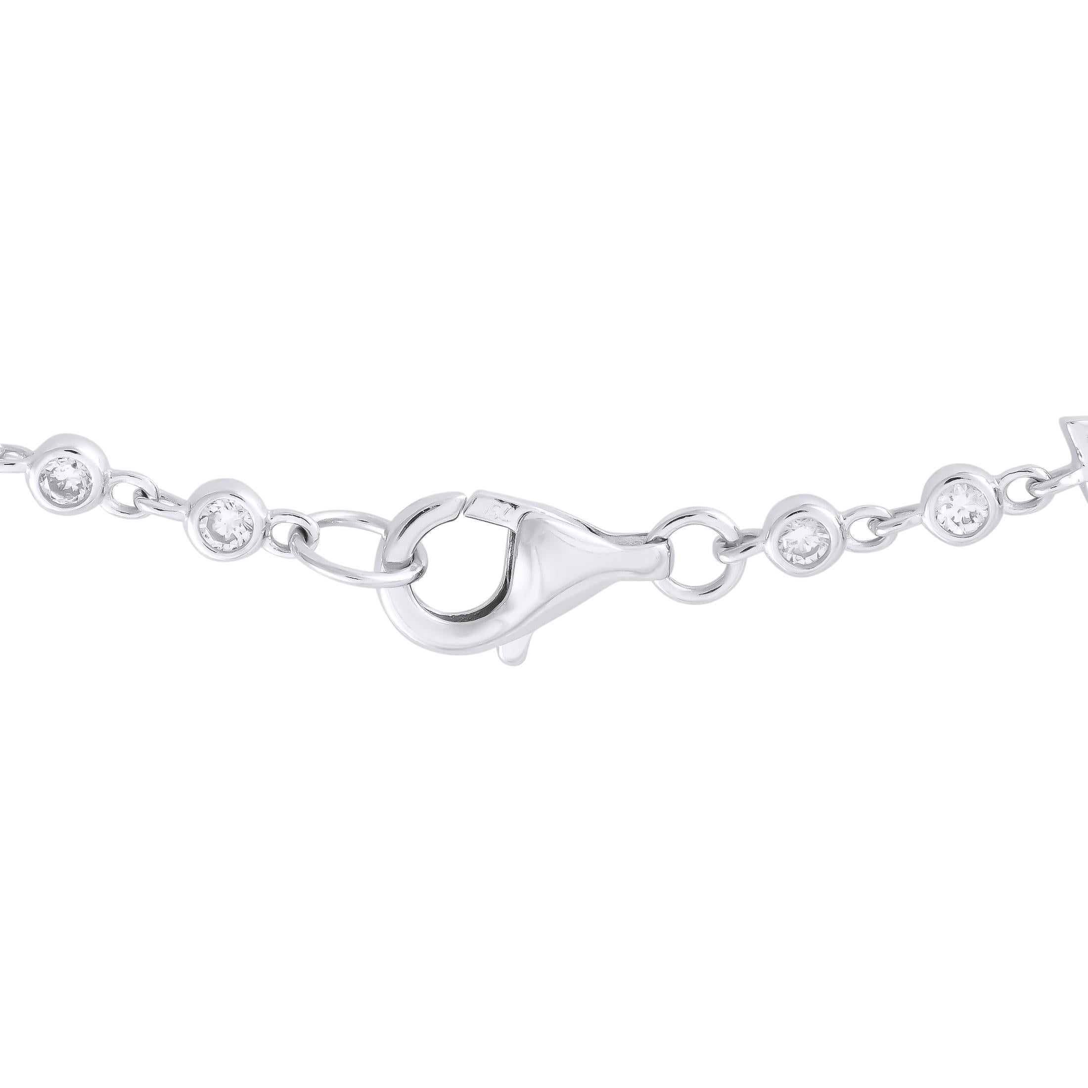 Mixed Cut 18K White Gold 5.50ct Diamond Necklace