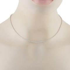 18K White Gold 5.78ct Diamond Tennis Necklace MF06-111825