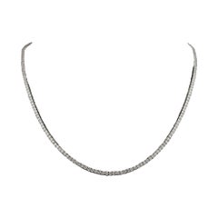 18k White Gold 5.78ct Natural Diamond Riviera Tennis Necklace