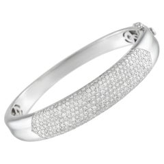 18K White Gold 5.82ct Diamond Bangle Bracelet