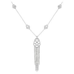 18K White Gold 5.85ct Diamond Pendant Necklace MF21-040826