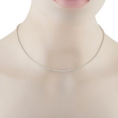 18K White Gold 5.92ct Diamond Tennis Necklace MF07-11825