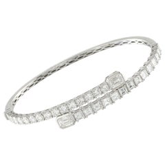 18K White Gold 6.06ct Diamond Bangle Bracelet