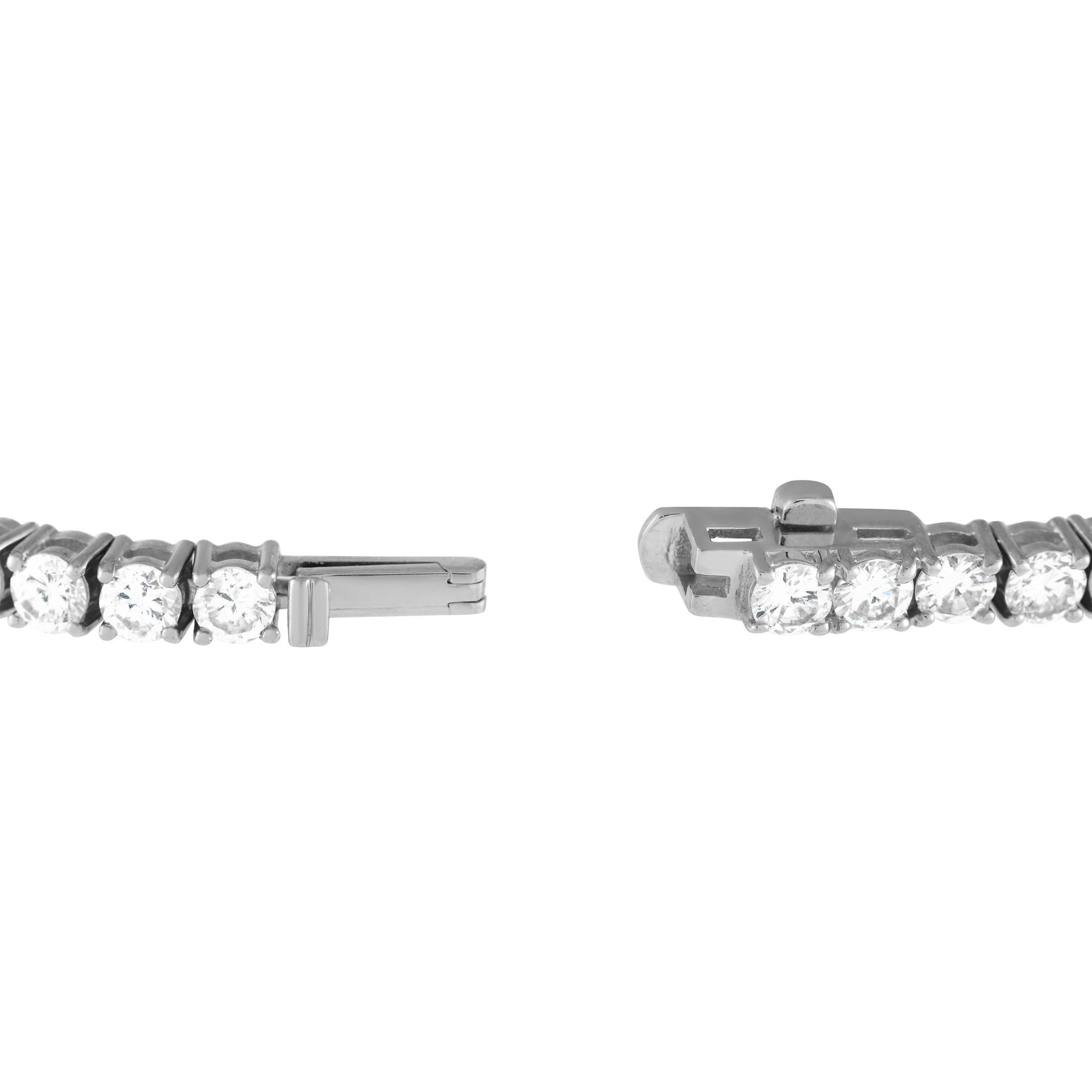 Round Cut 18K White Gold 6.07ct Diamond Tennis Bracelet