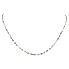 18K White Gold 6.17cttw Diamond By The Yard 16 Inch Chain Necklace
