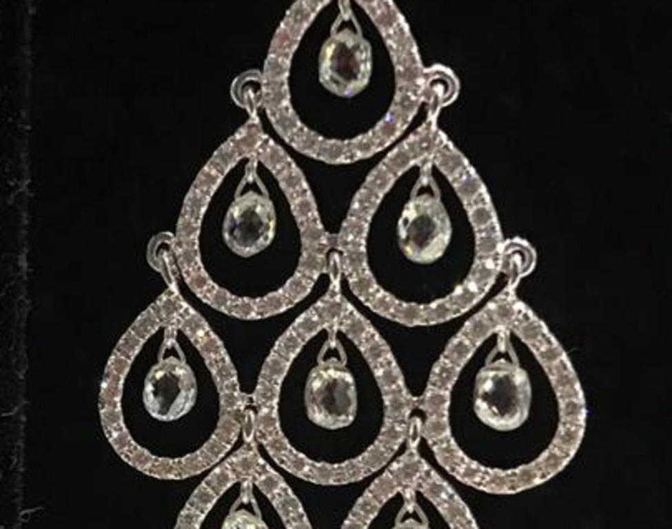 PANIM Cocktail-Diamant-Ohrringe aus 18 Karat Weißgold, 6,23 Karat (Moderne) im Angebot