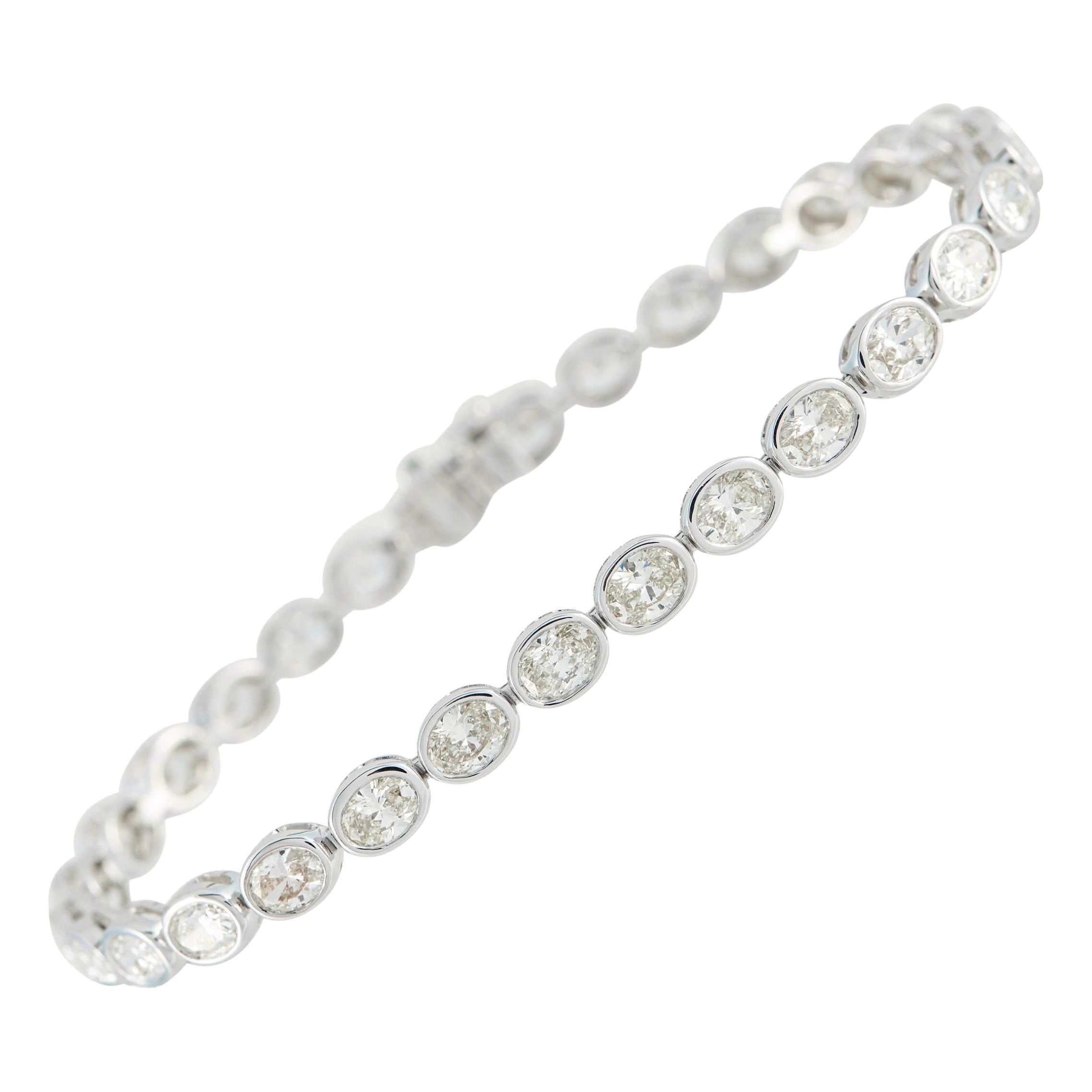 Pulsera de diamantes de 6,25 ct en oro blanco de 18 quilates ALB-20278