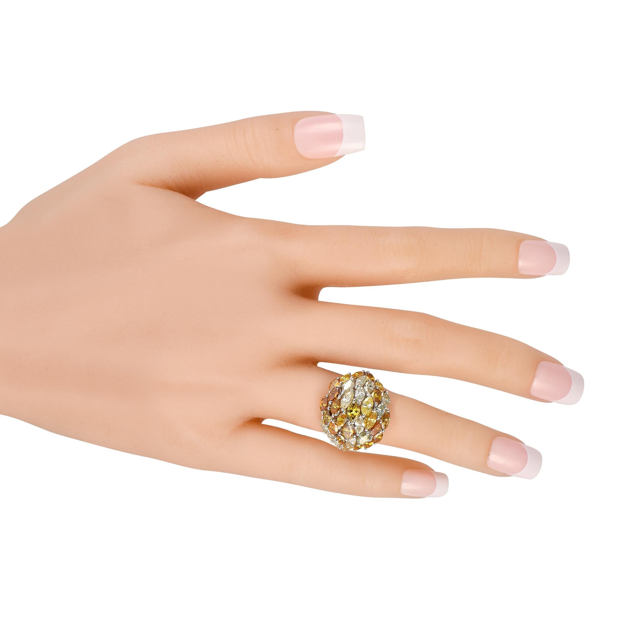Mixed Cut 18K White Gold 6.30ct Diamond Ring