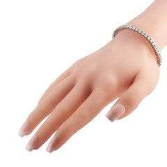 18K White Gold 6.35ct Diamond Tennis Bracelet MF17-020426