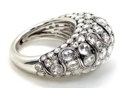 18 Karat Weißgold 6,73 Karat Diamant Dome Band Ring 11 Gramm