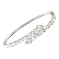 Bracciale Bangle in oro bianco 18 carati con diamanti da 6,75 carati