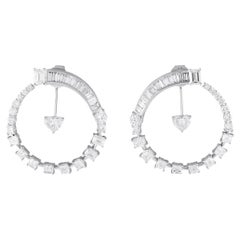 18 Karat Weißgold Ohrringe mit 6,88 Karat Diamanten