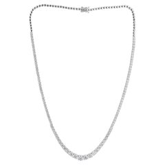 Collana Tennis con diamanti graduati in oro bianco 18k da 6,94 carati SI/H Gioielli di pregio