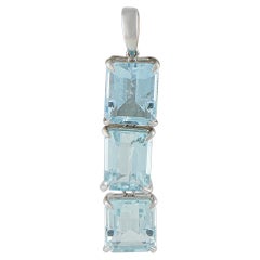 18K White Gold 6.96ct Aquamarine Pendant MF25-121625