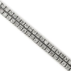 18K White Gold 7.00ct Round Diamond 4 Prongs Tennis Chain Matinee Necklace