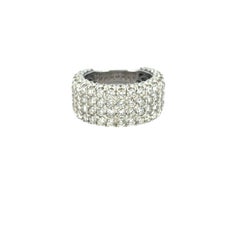 18k Weißgold 7,05ctw runder Brillant natürlicher Diamant Pave breiter Ring