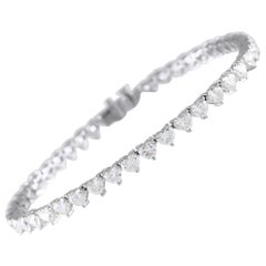 18K White Gold 7.10ct Diamond Heart-Cut Bracelet