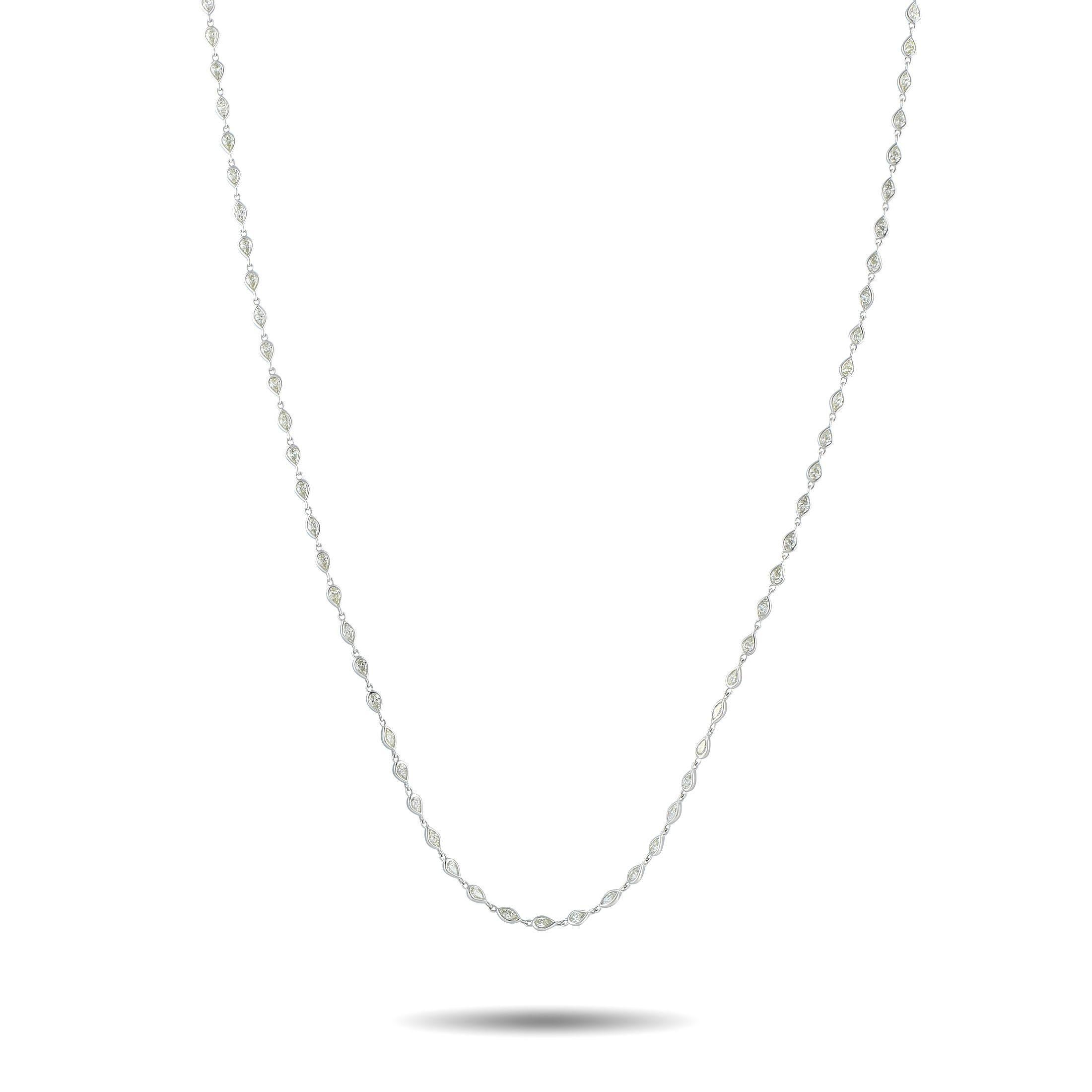 Collana con diamanti in oro bianco 18 carati da 7,10 carati In condizioni Nuovo in vendita a Southampton, PA