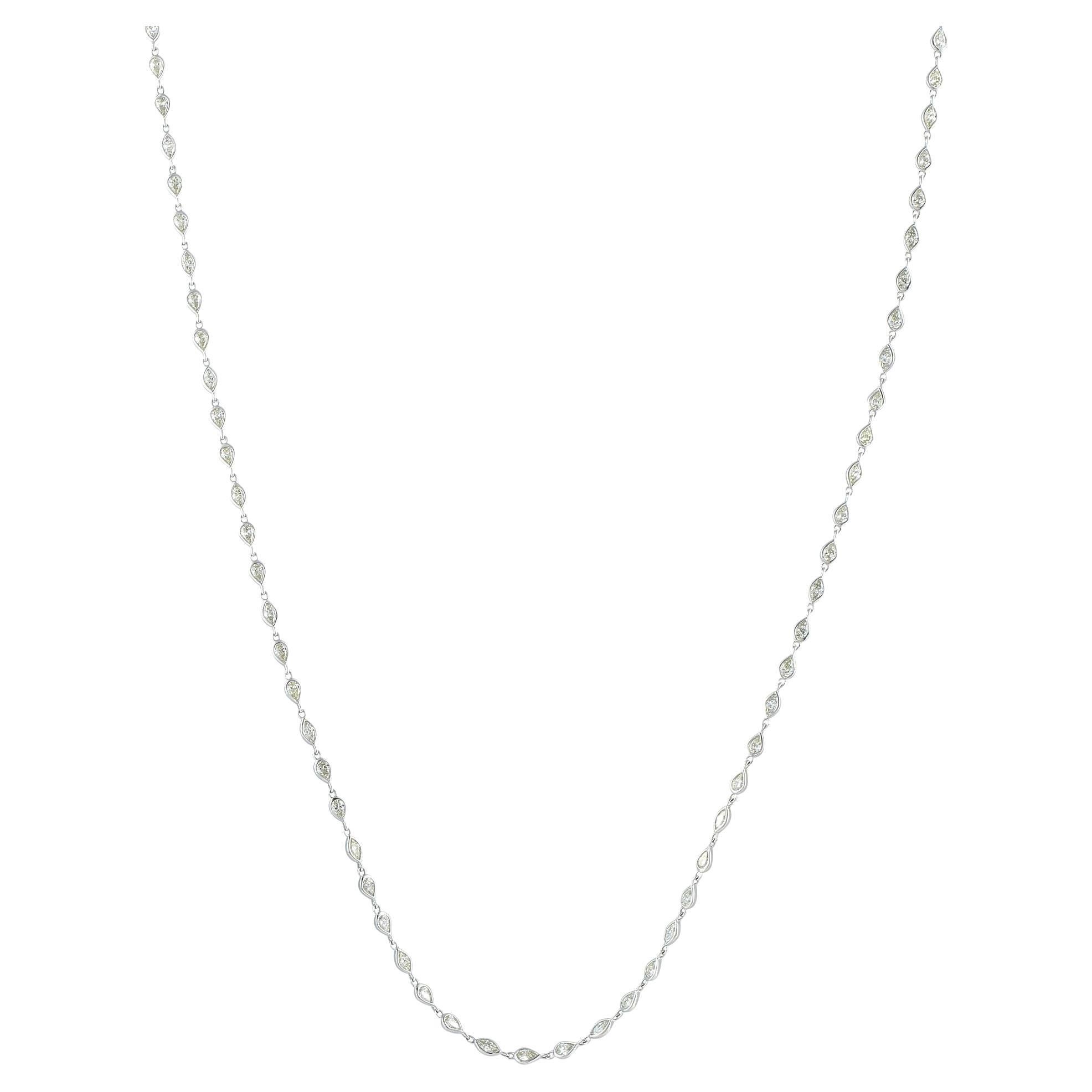 Collana con diamanti in oro bianco 18 carati da 7,10 carati