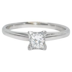 18K White Gold .71ct Princess Cut Diamond Ring, 3.3g, GSL Certified