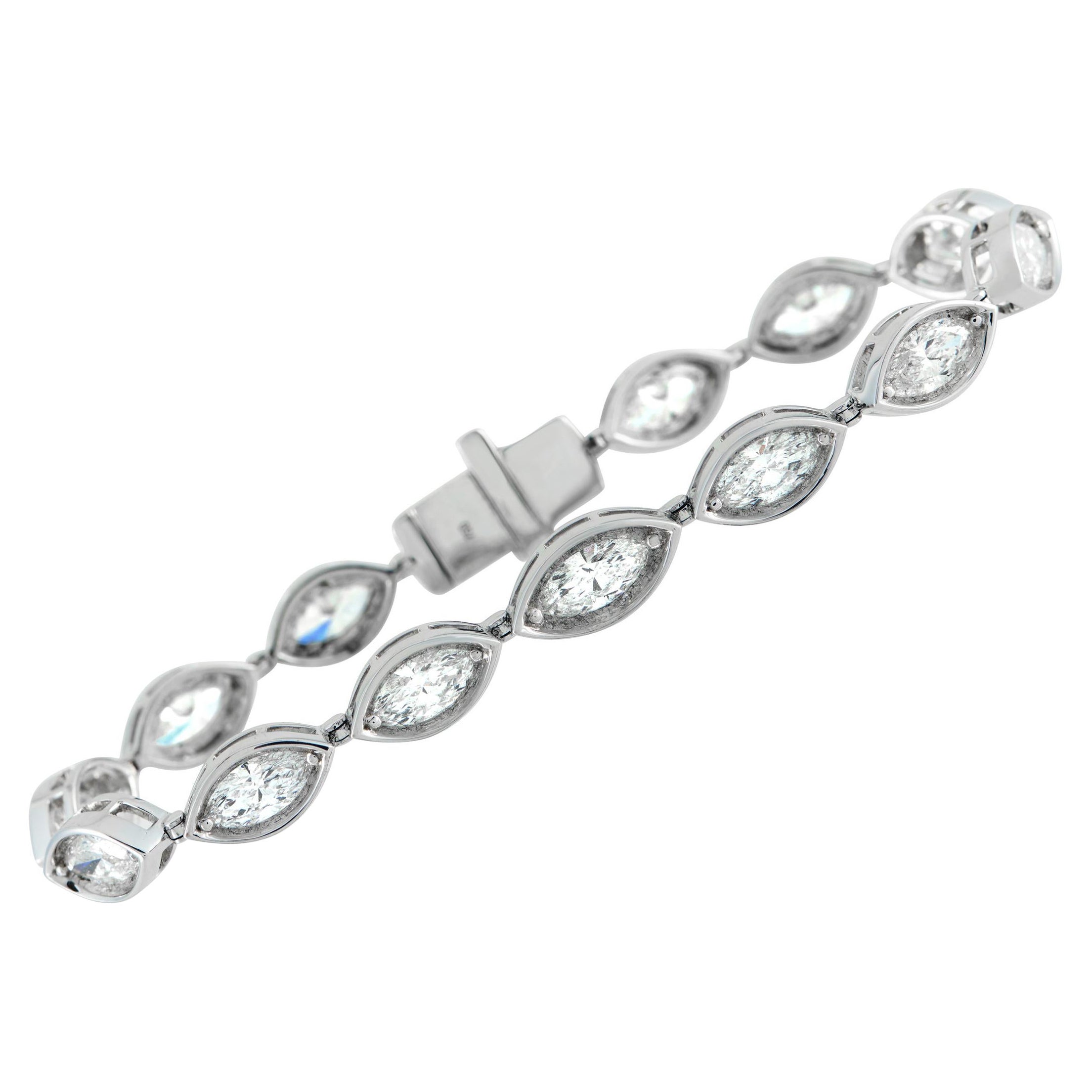 Pulsera de oro blanco de 18 quilates con 7,30 ct de diamantes ALB-19404