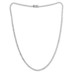 18K White Gold 7.32ct Natural Diamond Line Necklace, Milestone Birthday Gift Set