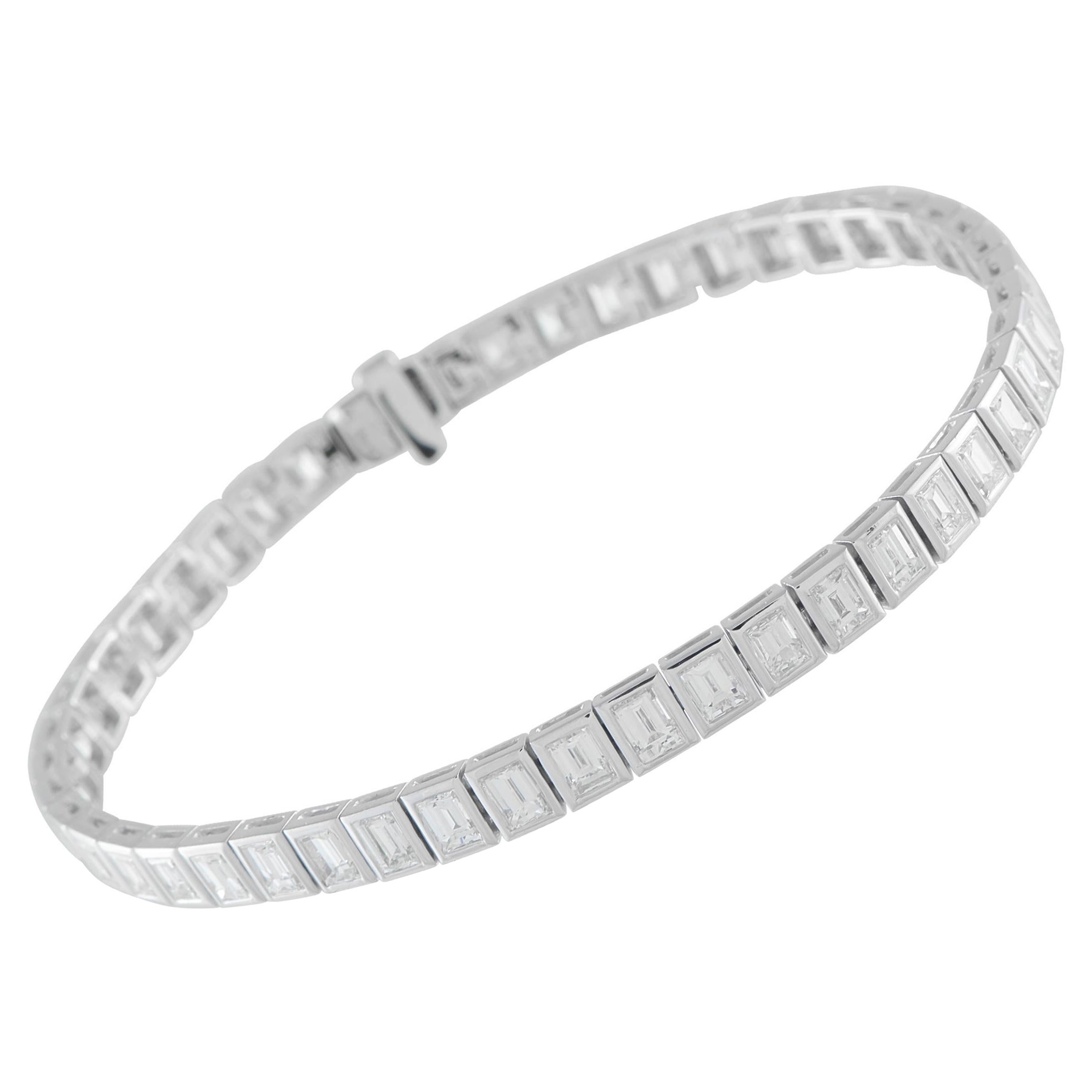 18K Weißgold 7,40ct Diamant-Armband ALB-20297-1 im Angebot