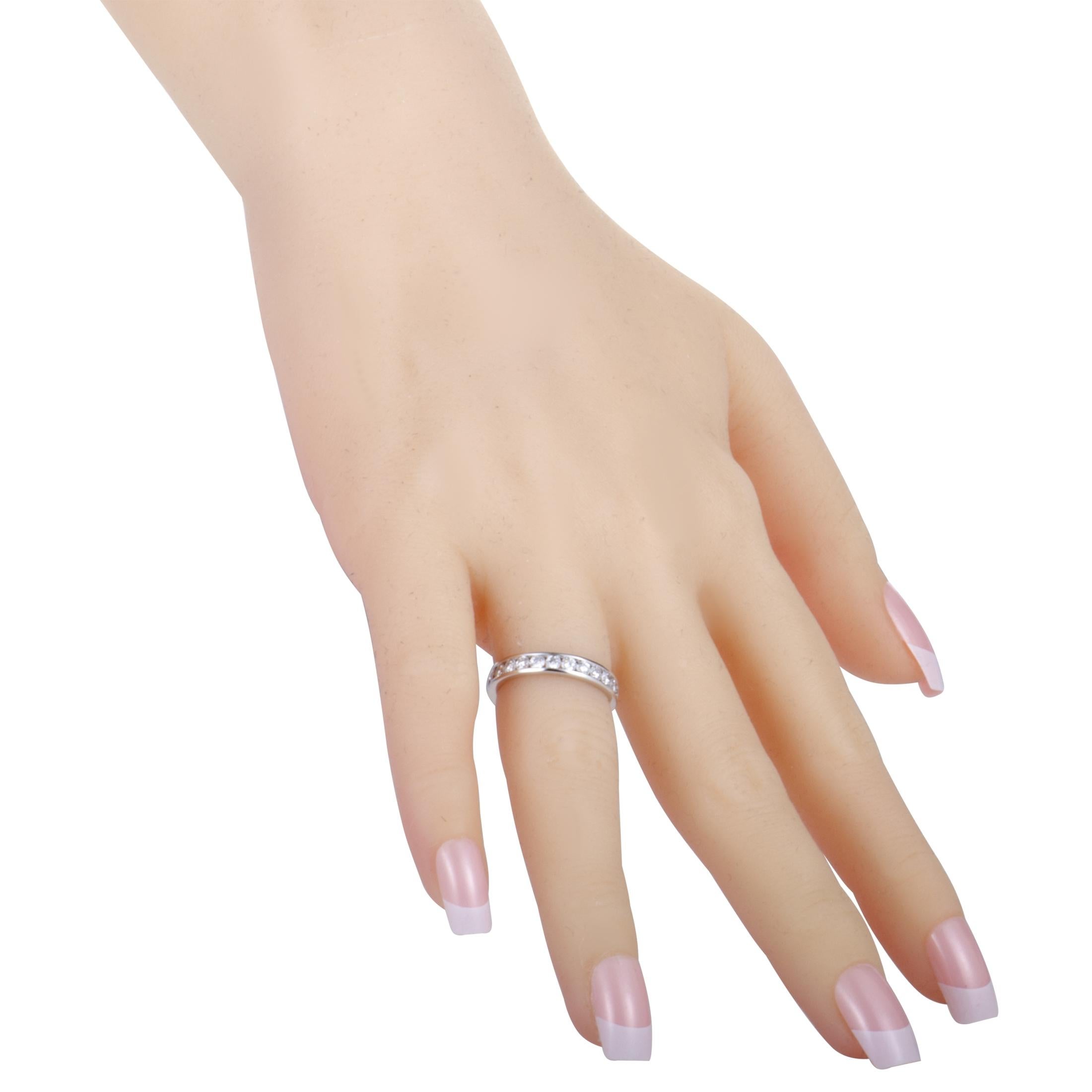 Women's 18 Karat White Gold, .75 Carat Diamond Band Ring